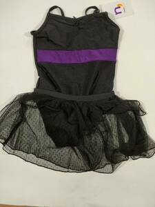 【未使用】フェアリープリンセス nissenSTYLE レオタード スカート バレエ　130サイズ　ブラック×パープル　キッズ
