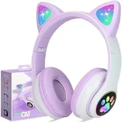【SALE】 猫耳 Bluetooth ヘッドホン 折り畳み式 マイク内蔵 子供