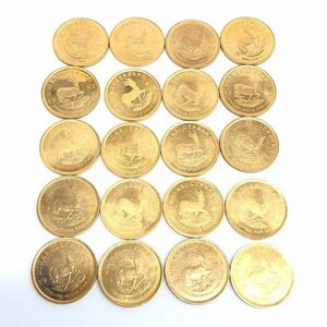 K22　南アフリカ共和国　クルーガーランド金貨　1/10oz　20枚まとめ　総重量67.8g【CEAN4048】