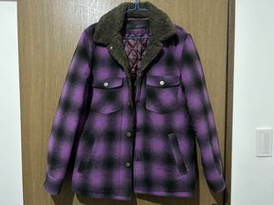 BACK BONE バックボーン ボアランチジャケット L WOOL OMBRE FLANNEL RANCH JKT(PURPLE×BLK) 北原組