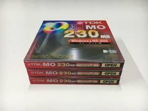 A20377)TDK MO 230MB Windows ＆ MS-DOS フォーマット済 MOディスク 未使用品 3点セット