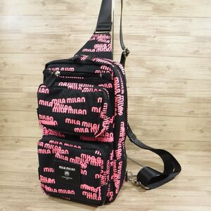 BB823 ミラ・ミラン mila milan 定価17050円 新品 ワンショルダーバッグ 撥水加工 ボディバッグ ピンク 黒 スピーガ 258921 ユニセックス