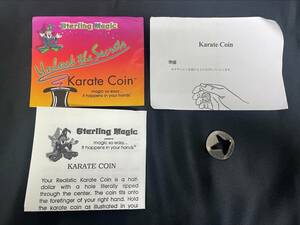【G227】空手コイン　karate coin　コイン　貫通　ギミックコイン　クロースアップ　マジック　マニュアル　トリック　手品