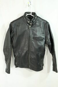 【Used】Schott ショット 80s～ Leathercraft process社製 肉厚 牛革 シングルライダースジャケット レザー バイク 古着 32 S ■ET23H0134