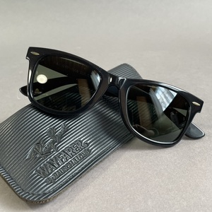 MS1092 B&L Ray-Ban ボシュロム レイバン WAYFARER ウェイファーラー サングラス W1208 ケース付 ブラック セルフレーム (検)アイウェア