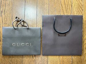 [USED] GUCCI 紙袋 2点 セット 中古 ブラック 無地 シンプル ブランド アクセサリー ショップ袋 ショッパー グッチ 黒 中古 ※簡易包装