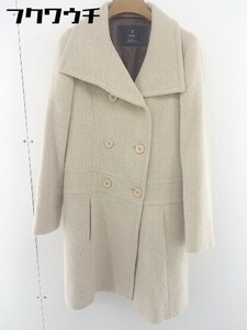 ■ INED イネド アンゴラ混 長袖 コート サイズ9 ベージュ系 レディース
