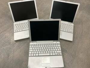 [中古] アップル apple PowerBook G4 12インチ /1 GHz/1.25GBRAM 電源ケーブル付き 3台セット 検)ノートブック ジャンク