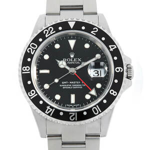ロレックス GMTマスターII 16710 ブラック スティックダイアル D番 中古 メンズ 腕時計