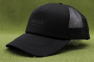新品 バブアー Barbour メッシュキャップ 帽子 ブラック ラバーロゴブラック 黒系 BLACKOUT FREESIZE 管No2Fd