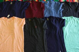 TS-RL12 ラルフ Ralph Lauren ワンポイントTシャツ 無地￥1～US古着卸大量セット業者まとめ売り