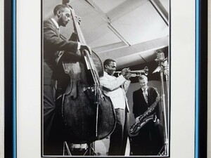 マイルス・ディビス/New Port.1955/アートピクチャー額装/Miles Davis/Gerry Mulligan/Percy Heath/ジェリー・マリガン/モノクロ 写真