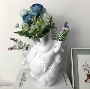 LHH553★Lサイズ 心臓型の花瓶 心臓 ハート 花瓶 植木鉢 花 置物 装飾 オーナメント 彫刻 工芸品 小物 ユニーク インテリア