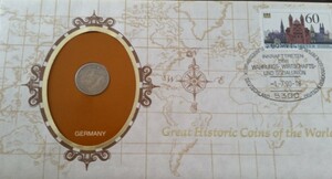 ☆未開封 1924年 ドイツ帝国 5ペニッヒ貨 フランクリンミント「世界の偉大な歴史的コイン」シリーズ☆