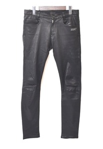 Undercoverism（アンダーカバイズム）M4504 ラムレザーパンツ 3 BLACK LAMB LEATHER PANTS 羊革 タイト スリム スキニー ストレッチ 黒 3