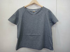 GK047-5)レディース/新品/ガーゼパイル/スリットTシャツ/グレー/綿１００%/日本製/Mサイズ/