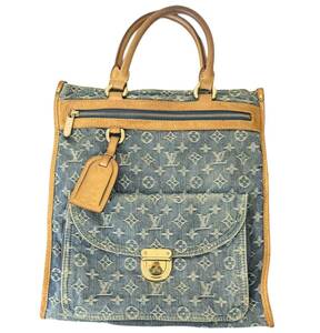 1円〜美品 LOUIS VUITTON ルイヴィトン　モノグラム　デニム　フラットショッパー　ハンドバッグ