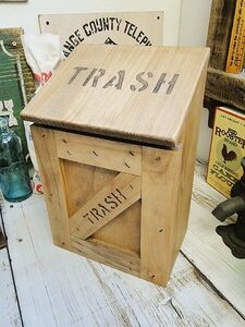 ミニ　トラッシュボックス　（Bタイプ/うす茶）　アメリカ雑貨　アメリカン雑貨　ゴミ箱　おしゃれ　カントリー雑貨　ナチュラル