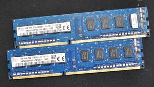 4GB 2枚組 (合計 8GB) PC3-12800 PC3-12800U DDR3-1600 240pin non-ECC Unbuffered DIMM 1Rx8(片面実装) SK-Hynix (管:SA5794