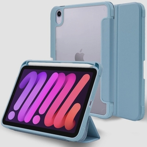 送料無料★MS factory iPadmini6カバー ペンシル収納 ソフトフレーム 薄型 オートスリープ(コーンフラワー)
