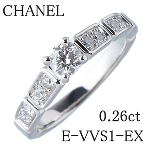 シャネル ダイヤ リング プルミエール プロメス 0.26ct E-VVS1-EX #52 PT950 GIA鑑定書 箱 新品仕上げ済 CHANEL【16037】