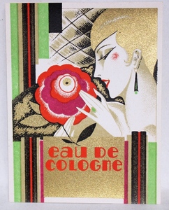 フランスアンティーク香水ラベル　eau De COLOGne １９００年
