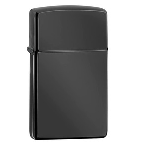 ジッポー エボニー 漆黒のブラック スリムタイプ #28123 Ebony &ギフトボックスセット（オイル＋フリント+BOX）/送料無料