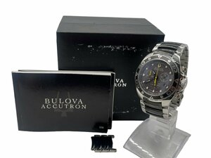 【美品】BULOVAブローバ ACCUTRON アキュトロン C964042 B1 クロノグラフ オートマチック 300M ステンレススチール 腕時計 メンズ デイト