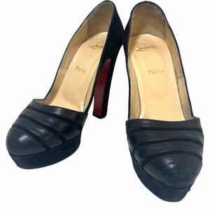 Christian Louboutin(クリスチャン ルブタン) ハイヒールレザーパンプス スエード ブラック 表記35ハーフ(22.5~23cm相当)