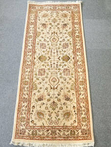189×77cm【パキスタン手織り絨毯　ランナー】 ペルシャ絨毯