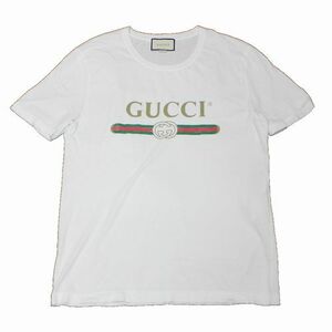 GUCCI ロゴ ウォッシュドオーバーサイズ Tシャツ XL ホワイト