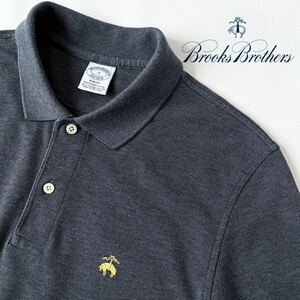ブルックスブラザーズ BROOKS BROTHERS 半袖 ポロシャツ S 170/96B (日本M) チャコール グレー 鹿の子 シャツ 