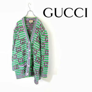 GUCCI グッチ ジャイアント GGジャガード ニット カーディガン size L 692416 0120008