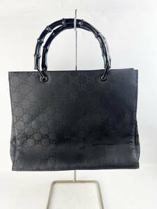 GUCCI　GGナイロン　バンブー　トートバッグ　002.1010.002058　ブラック　レディース　バッグ　鞄　1円～