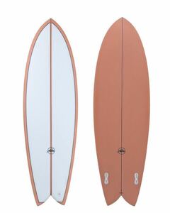 スーパーセール！新品！未使用！大特価！ALOHA SURFBOARDS KEEL TWIN PU CORAL 5’9” 33.09L FCS2 