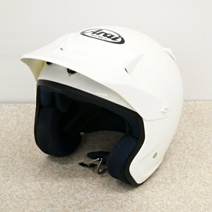○2) Arai HyperT バイクヘルメット Lサイズ(59-60cm) ハイパーT トライアル用 バイク用品 アライ ヘルメット ホワイト