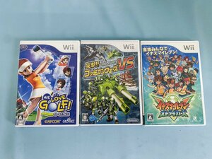 [中古品]Wii ゲームソフト3本セット WE LOVE GOLF!/突撃!! ファミコンウォーズVS/イナズマイレブン ストライカーズ