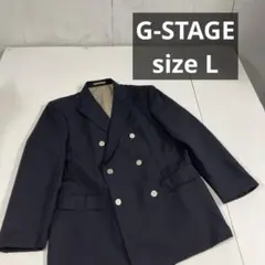 G-STAGE ジャケット　ダブル　古着　銀色ボタン　ビッグサイズ
