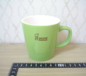 ミスタードーナツ＊Mister Donut＊非売品＊陶器製◇◆＊「マグカップ☆グリーン」＊◆◇未使用品＊緑色