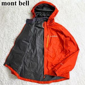 mont bell モンベル サイクルレインジャケット GORE-TEX ゴアテックス オレンジ メンズ L シェルパーカー サイクリング ツーリング 通勤