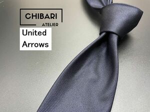 【超美品】United Arrows　ユナイテッドアローズ　無地柄　ネクタイ　3本以上送料無料　ネイビー　0503238