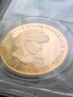 1999 英国ダイアナ　5ポインド金貨【NGC PR67DCAM】