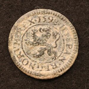 スペイン フェリペ2世時代 マラベディ銅貨（1598）[E4070]コイン