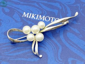 2404604100　△ MIKIMOTO ミキモト ブローチ パール M刻印 S刻印 シルバーカラー アクセサリー レディース 箱付き 中古