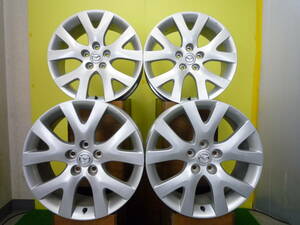 H1541 中古 4本 マツダ CX-7 CX7 純正 18 x 7.5J +50 5H 114.3 シルバー CX-3 CX3 CX-5 CX5 アクセラ アテンザ マツダ3 マツダ6