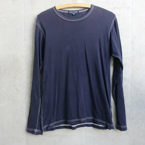 希少！コムデギャルソン オム ネイビー 長袖 ロングロゴ Tシャツ COMME des GARCONS HOMME XS