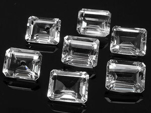 天然水晶 クリスタルクォーツ レクタングルファセットカット ルース 10×8mm 3コ販売 / 82-26 CQ10LG