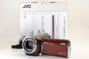 動作品 JVC Everio エブリオ GZ-HM190-R FULL HD 赤 レッド ビクター デジタルビデオカメラ 箱 取説 充電ケーブル付 管GG3030