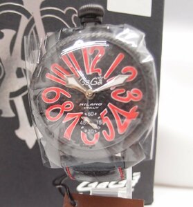 未使用 GAGA MILANO ガガミラノ MANUALE 48 マヌアーレ48 手巻 中古 メンズ 腕時計∴WA5363