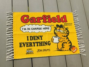 ◆送料無料◆【GARFIELD・ガーフィールド】※《コットンマット／イエロー》　アメリカン雑貨　サイズ500×700mm